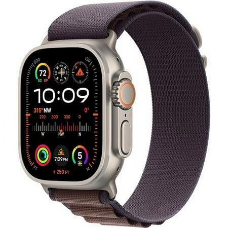 Apple Watch Ultra 2 [GPS + Cellular 49mm] Smartwatch with Rugged Titanium Case & Indigo Alpine Loop Large. Fitness Tracker, Precision GPS, Action Button, Extra-Long Battery Life, Carbon Neutral