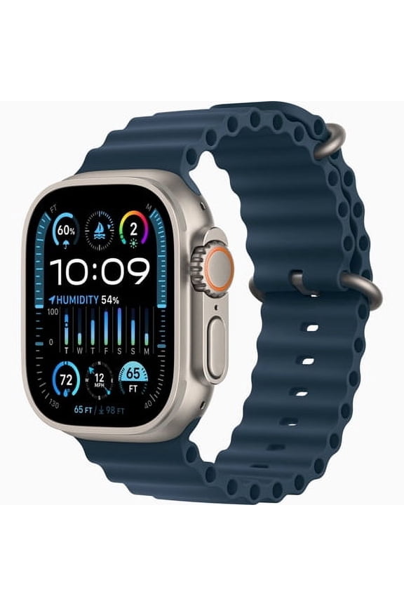 (Open Box) Apple Watch Ultra A2986 2 GPS + Cellular 49mm Black Titanium Case with Navy Alpine Loop Band - Large1, 1