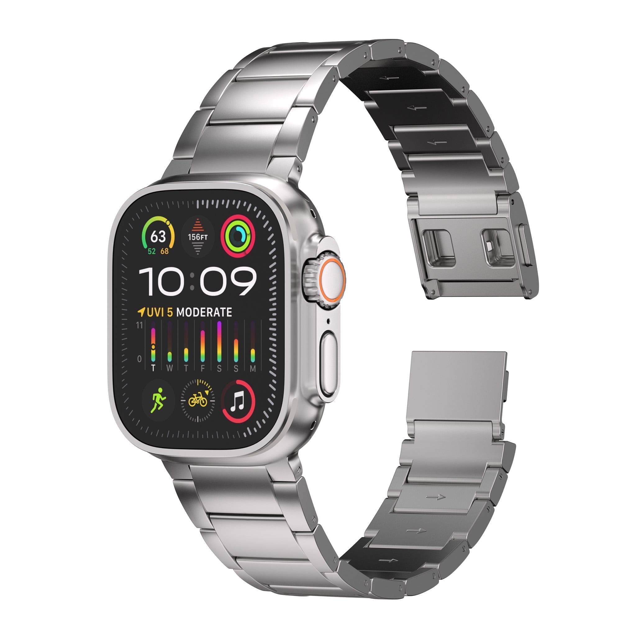 Titanium Band with Magnetic Clasp and DLC Coating, Compatible with