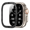 thumbnail image 1 of for Apple Watch Ultra 2 / Ultra Screen Protector 49mm - 9H Tempered Glass + Titanium Alloy Frame [Stay Original] Waterproof HD Glass Film for iWatch Ultra 49mm,Black, 1 of 6