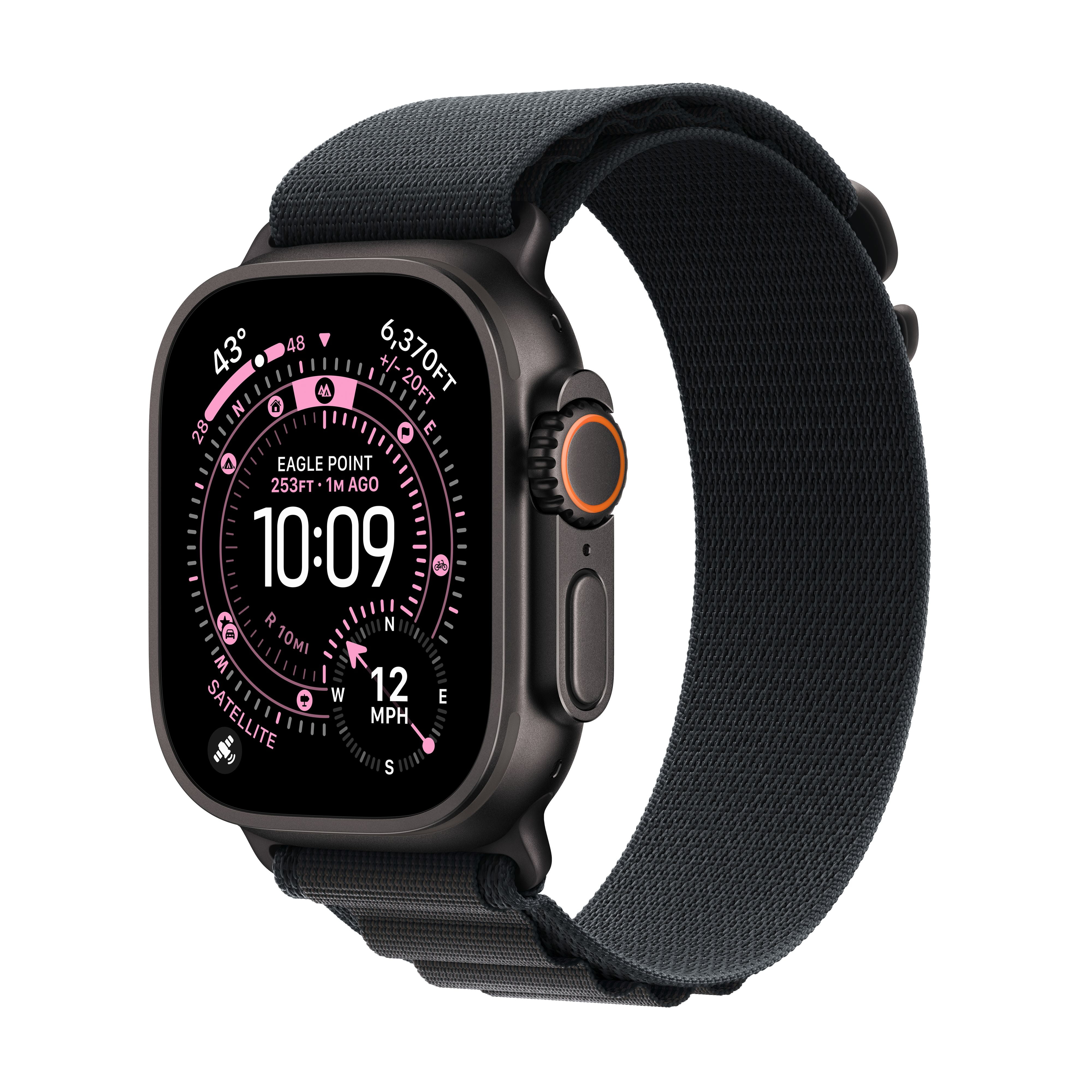Apple Apple Watch Ultra 3 GPS + Cellular 49mm Black Titanium Case with Black Alpine Loop - Small