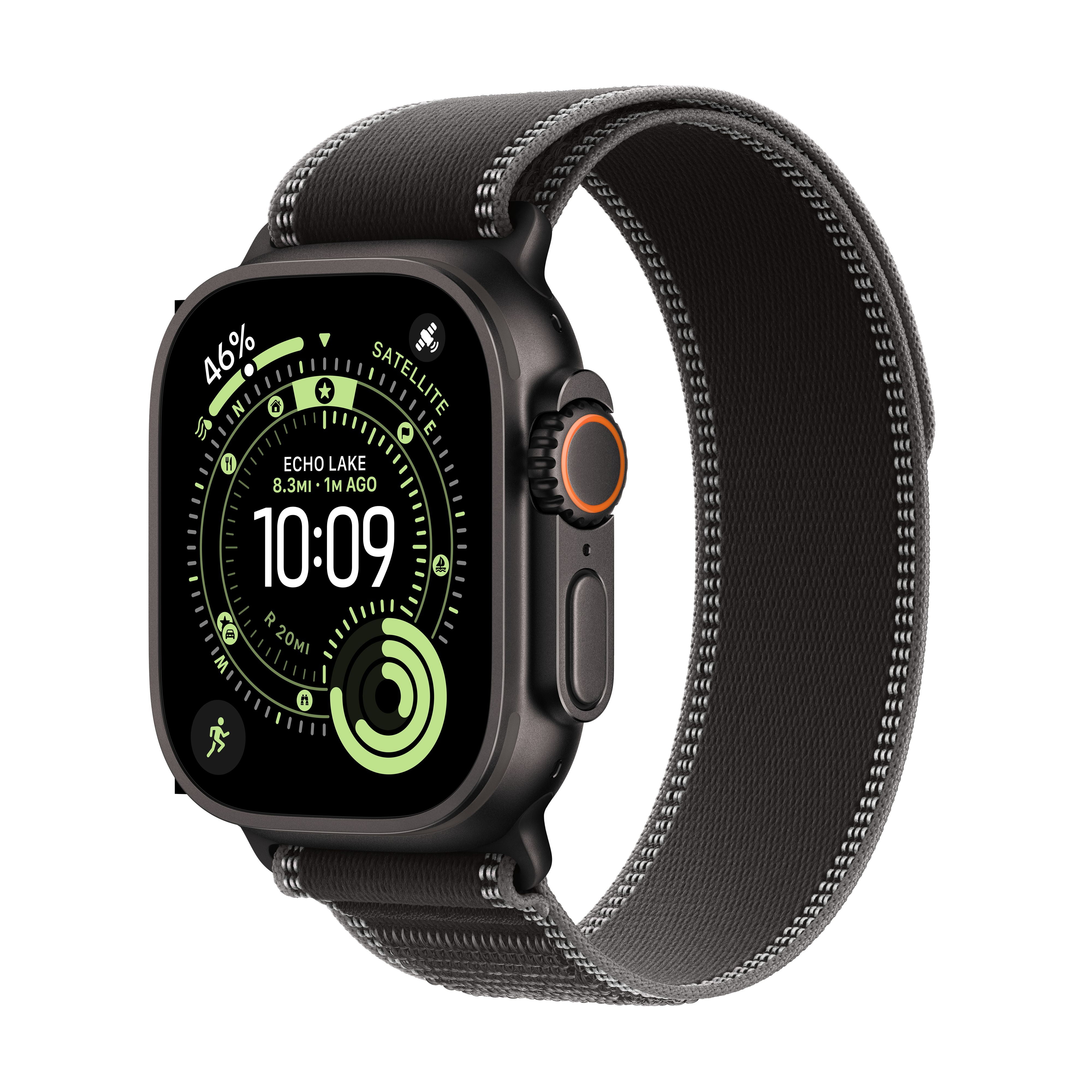 Apple Watch Ultra 3 GPS + Cellular 49mm Black Titanium Case with BlackCharcoal Trail Loop - SM
