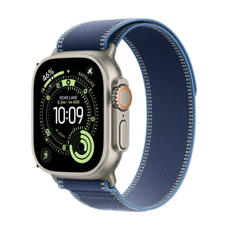 Apple Watch Ultra 3 GPS + Cellular 49mm Natural Titanium Case with BlueBright Blue Trail Loop - ML