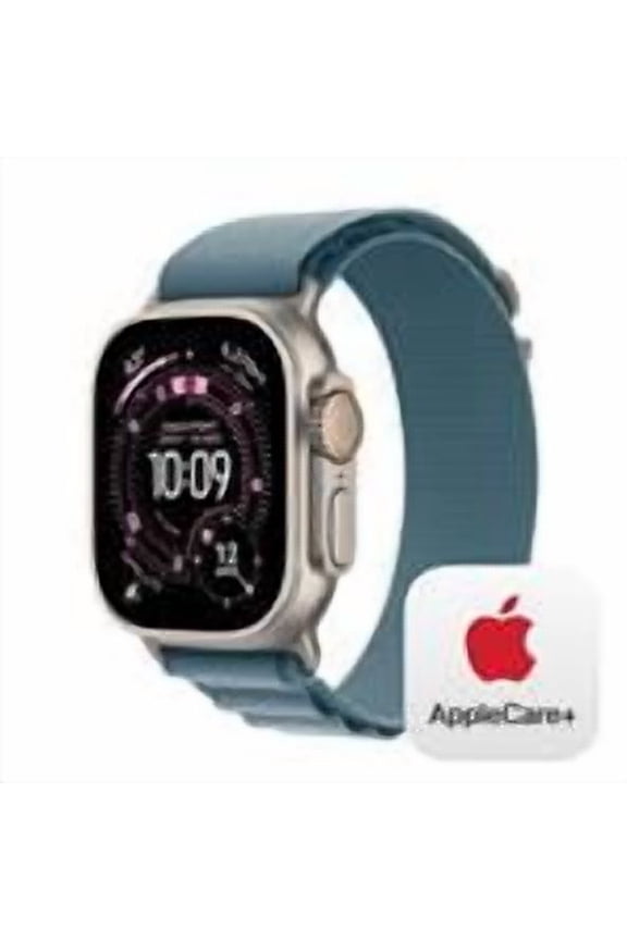 Watch Ultra 3 GPS + Cellular 49mm Natural Titanium Case with Light Blue Alpine Loop - Large - MEWP4LW/A - (Fall 2025) - AppleCare Bundle