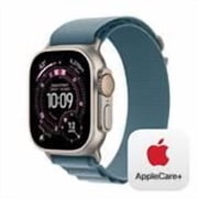 Apple Watch Ultra 3 GPS + Cellular 49mm Natural Titanium Case with Light Blue Alpine Loop - Medium - MEWM4LW/A - Fall 2025 - AppleCare Bundle