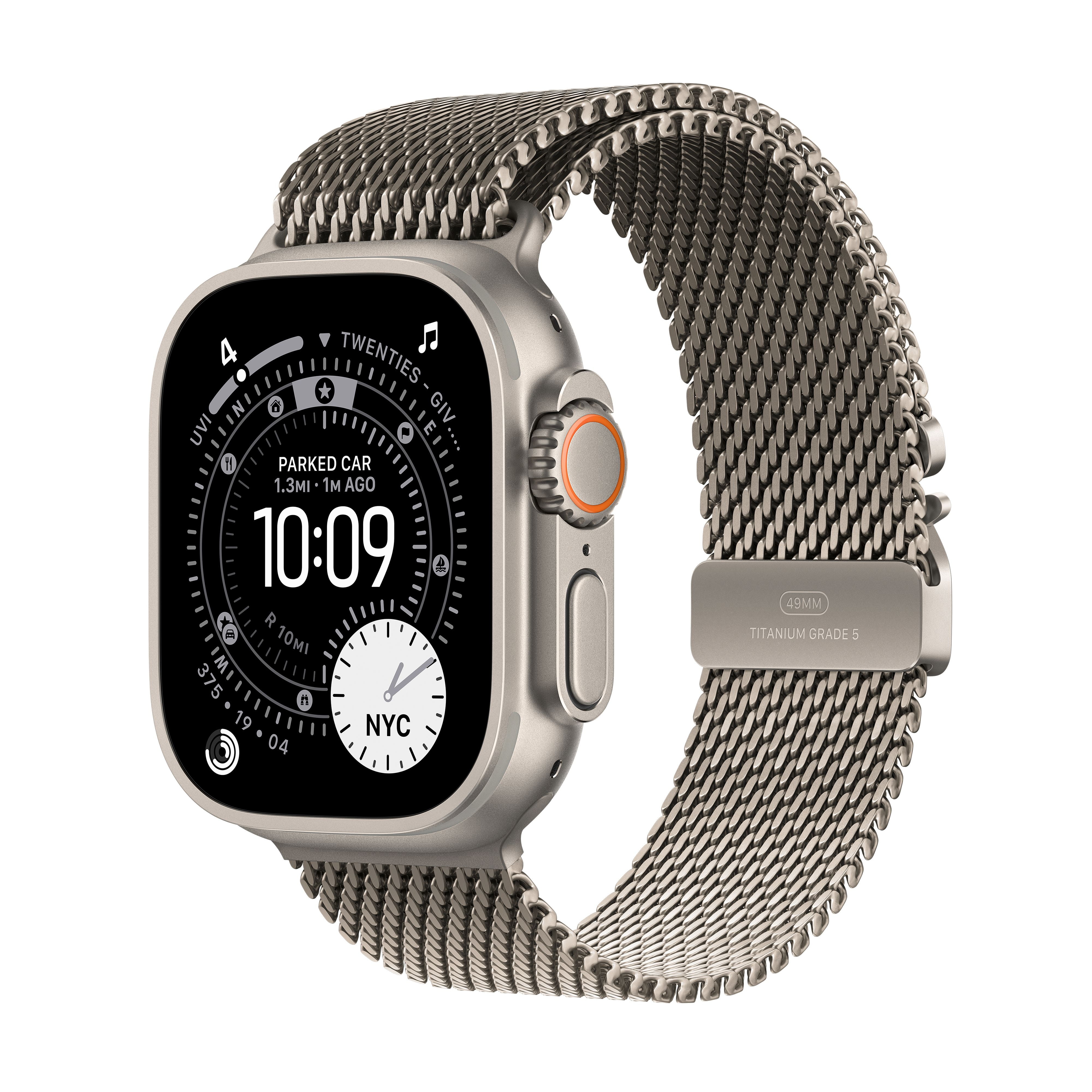 Apple Apple Watch Ultra 3 GPS + Cellular 49mm Natural Titanium Case with Natural Titanium Milanese Loop - Medium