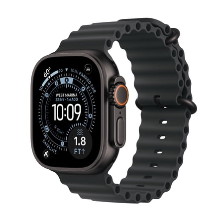Apple Watch Ultra 3 (GPS+Cellular) 49mm Titanium Case with Black Ocean Band - Black - (2025)