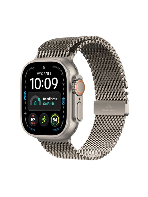 Watch Ultra 4 GPS + Cellular 49mm Natural Titanium Case with Natural Titanium Milanese Loop - L