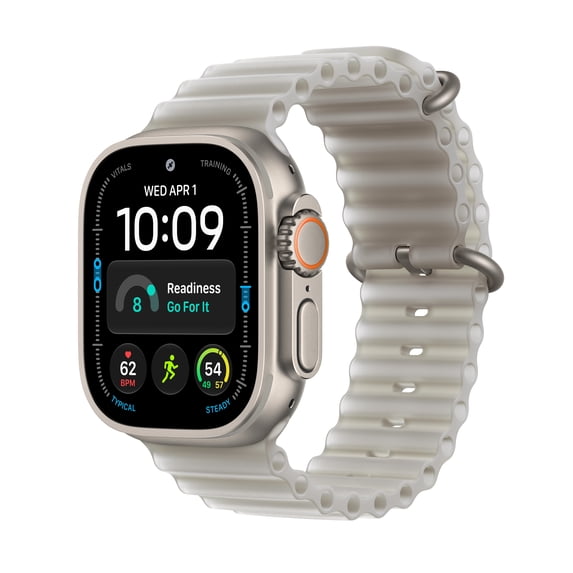 Apple Watch Ultra 4 GPS + Cellular 49mm Natural Titanium Case with Translucent Gray Ocean Band