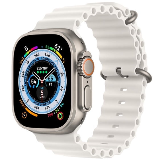 Restored Apple, Watch Ultra GPS + Cellular 49mm Titanium Case 36 Hour Battery Life, 1 Each, White Ocean Band, 1, 1
