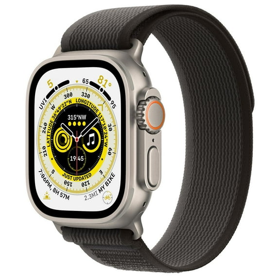 Restored Apple Watch Ultra (GPS + Cellular) Titanium Case with Trail Loop - M/L, Black/Gray/49mm ,1