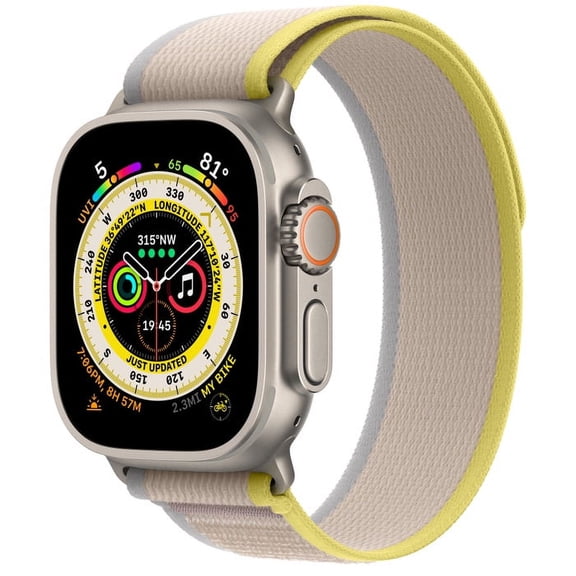 Restored Apple, Watch Ultra, GPS + Cellular, Trail Loop, iOS, Titanium Case with Yellow/Beige/49mm, 1, 1, 1