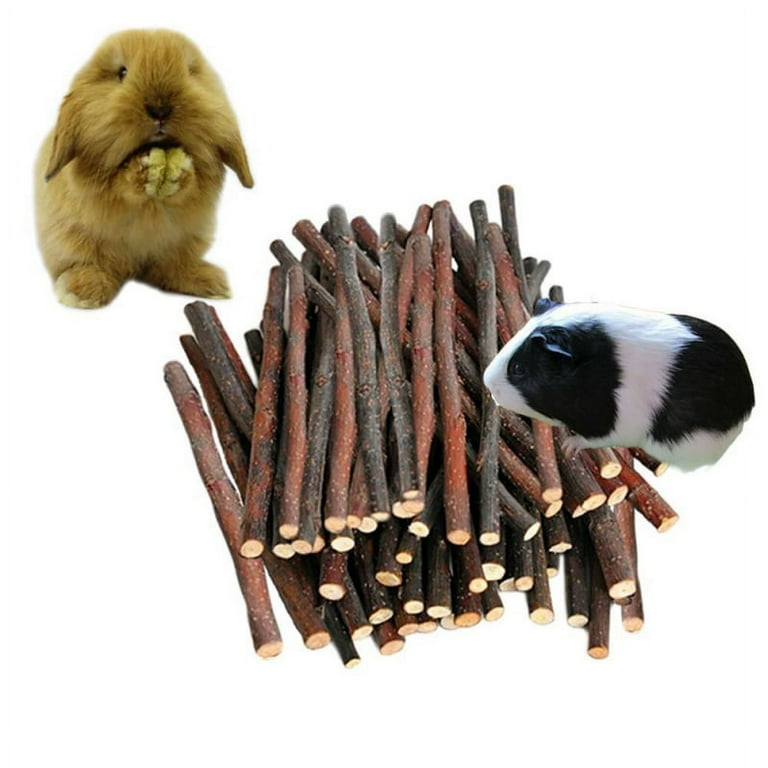 Apple Wood Chew Sticks Twigs Grass Hay Chew Toy Rabbit Hamster
