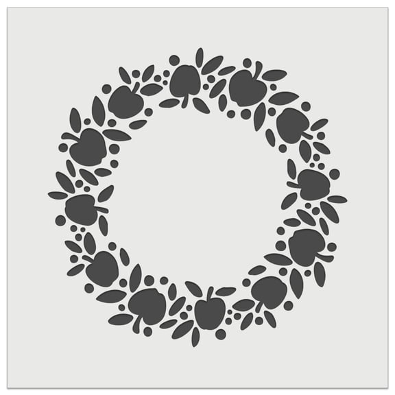Apple Wreath Fall DIY Cookie Wall Craft Stencil - 4.5 Inch