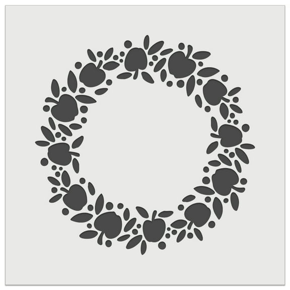 Apple Wreath Fall DIY Cookie Wall Craft Stencil - 5.5 Inch