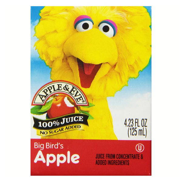 Apple & Eve Sesame Street Big Bird's Apple Juice 4.23 oz Cartons Pack
