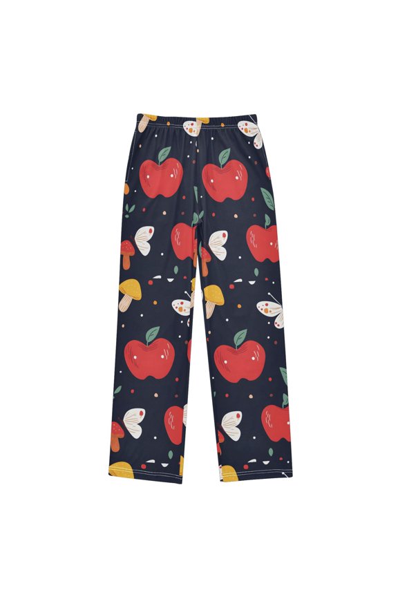Apple and Butterfly Pattern Pajama Pants Soft Lightweight Lounge Pants Bottoms Sleep Pants Warm Comfy
