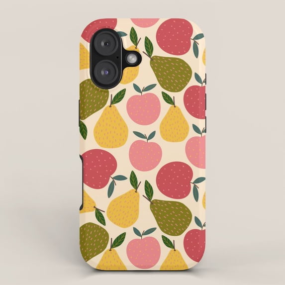 Pattern Pinl Apple and Pear Fruit Pattern Tough Case for Apple iPhone, Polycarbonate ...