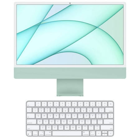 Apple iMac 24" with Retina 4.5K Display, M1 Chip with 8-Core CPU and 7-Core GPU, 8GB Memory, 256GB SSD, Green, Mid 2021, Includes English and French Keyboards
