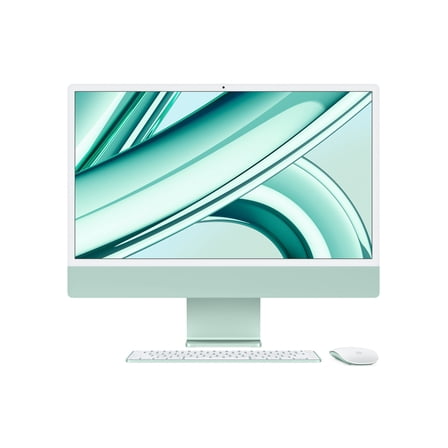 Apple iMac with 4.5K Retina display - All-in-one M1 - RAM 8 GB - SSD 256 GB - M1 8-core GPU - Gigabit Ethernet, IEEE 802.11ax (Wi-Fi 6) - macOS Monterey 12.0 - monitor: LED 24" 4480 x 2520 (4.5K) - keyboard: US - green