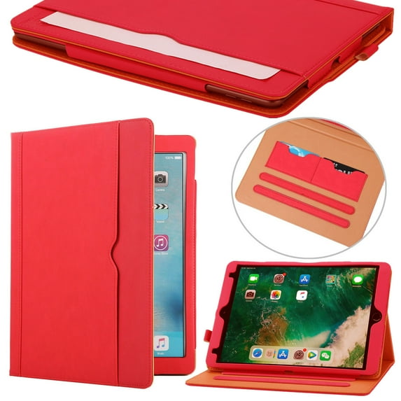 Apple iPad 10.2 Inch 2021/2020 (7th/8th Generation) Case Soft Leather Stand Folio Case Cover,Multiple Viewing Angles,Auto Sleep/Wake,Document Pocket - Red