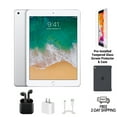 thumbnail image 1 of Pre-Owned Apple iPad 5th Gen A1822 (WiFi) 128GB Silver Bundle with Case, Wireless Earbuds, Tempered Glass Screen Protector, 1 of 5