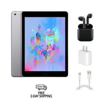 Pre-Owned Apple iPad 6th Gen A1893 (WiFi) 32GB Space Gray Bundle with Wireless Earbuds