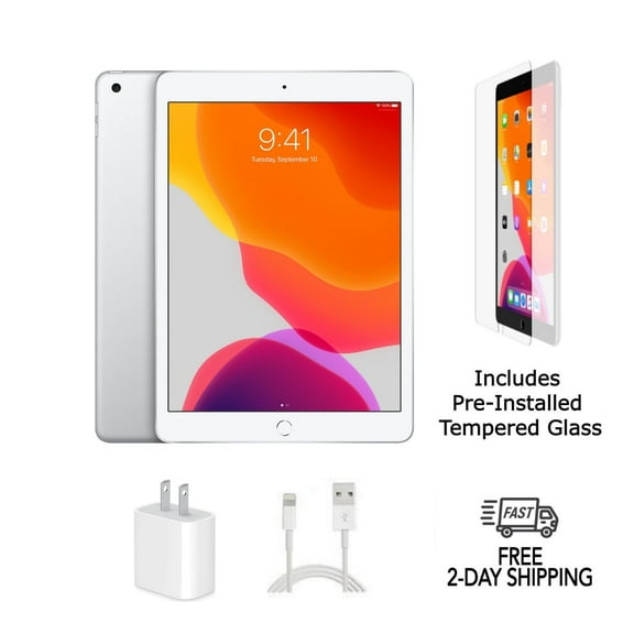 Restored Apple iPad 7th Gen A2197 (WiFi) 128GB Silver Tablet Computer
