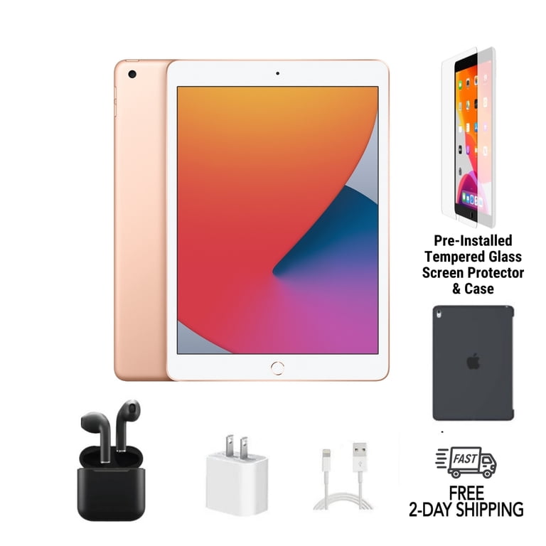 Pre-Owned Apple iPad 8th Gen A2270 (WiFi) 32GB Gold Bundle with