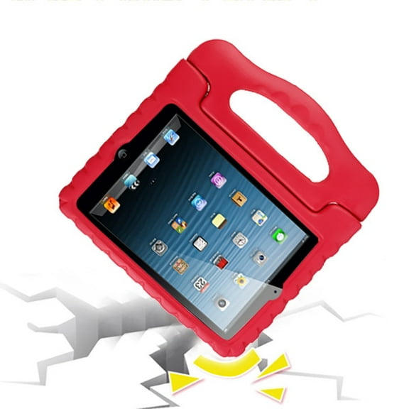 For Apple iPad 9.7 Inch (2018 /2017) 6th /5th Gen, iPad Air 1/2 Hybrid Shockproof with Handle Stand, Antislip Soft Rubber Silicone TPU Drop-resistant Kid-Friendly Case Cover [Red]
