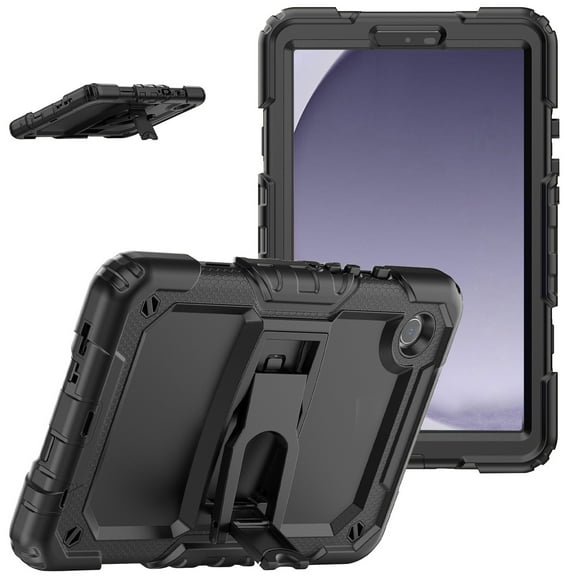 For Apple iPad (A16) 2025 /iPad 10th Gen 10.9 Heavy Duty Hybrid Full Body 2in1 Rugged Shockproof Drop Protective Tablet with Slide Kickstand Case Cover [Black]