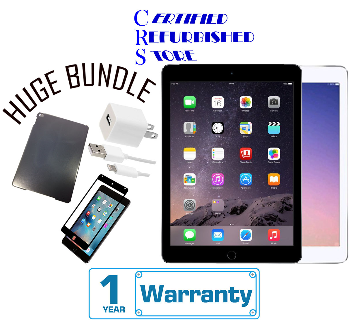 Apple iPad Air 2 16GB,32GB,64GB,128GB - Wifi + 4G AT&T -(Certified Open Box) with 1-Year Warranty - image 1 of 1