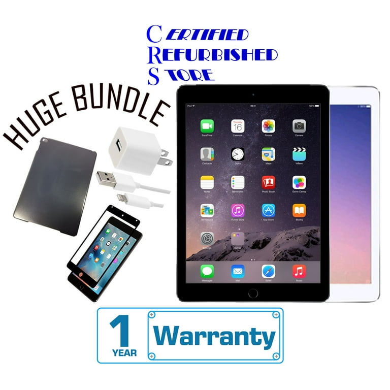Restored Apple iPad Air 9.7-inch 16GB Latest OS Wi-Fi Only Bundle:  Pre-Installed Tempered Glass, Case, Rapid Charger, Bluetooth/Wireless  Airbuds By Certified 2 Day Express (Refurbished) 