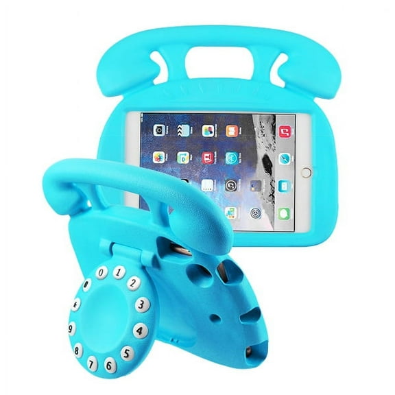 Apple iPad Mini 1 2 3 4 5 Generation Case for Kids Durable Shockproof Drop-resistant Protective Handle Bumper Stand Cover EVA Case for iPad Mini 5th Gen (2019) 4th 3rd 2nd 1st Tablet - BLUE Telephone