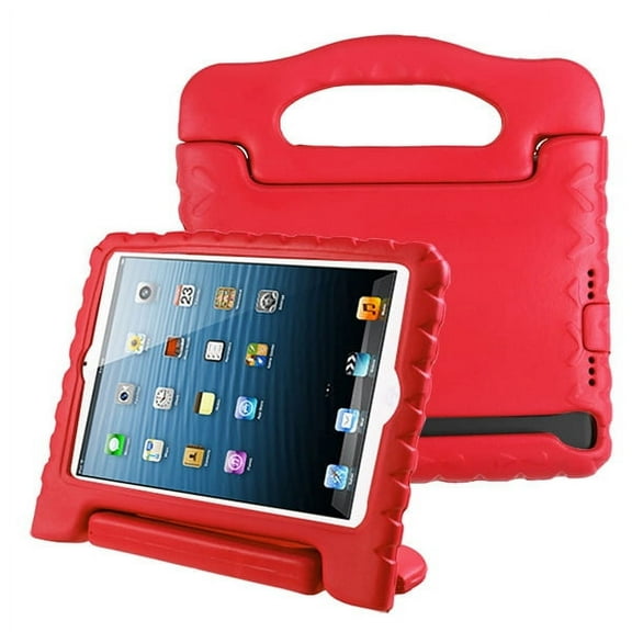 Apple iPad Mini 1 2 3 4 5 Generation Case for Kids Durable Shockproof Drop-resistant Protective Handle Bumper Stand Cover EVA Case for iPad Mini 5th Gen (2019) 4th 3rd 2nd 1st Tablet - RED Handbag