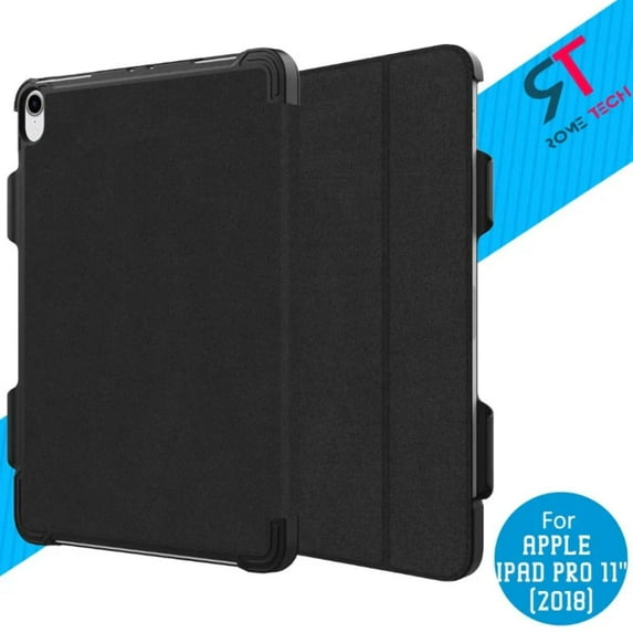 Rome Tech Folio Case with Smart Folding Stand for 11-inch Apple iPad Pro 2020 (A2068, A2230, A2228, A2231), Slim Book Cover, Black