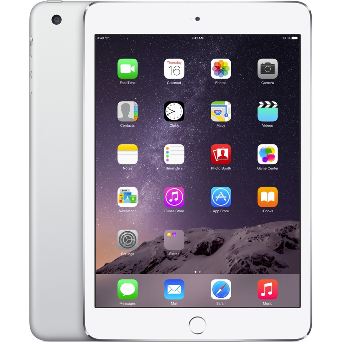 Apple iPad mini 3 Tablet, 7.9" QXGA, Cyclone Dual-core (2 Core) 1.30 GHz, 128 GB Storage, iOS 8, 4G, Silver - image 1 of 7