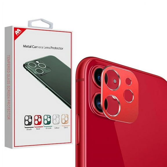 Apple iPhone 11 Camera Lens Protector Metal Frame Ultra-Thin High Definition Bubble Free Anti-Scratch Screen Protector Back Rear Camera Lens Case Friendly [RED] for Apple iPhone 11 / 6.1 inch