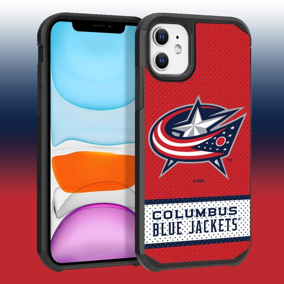 Apple iPhone 11 - NHL Licensed Columbus Blue Jackets Team Logo on Jersey Textured Dual Layer Case