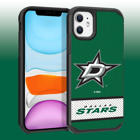 Apple iPhone 11 - NHL Licensed Dallas Stars Team Logo on Jersey Textured Dual Layer Case