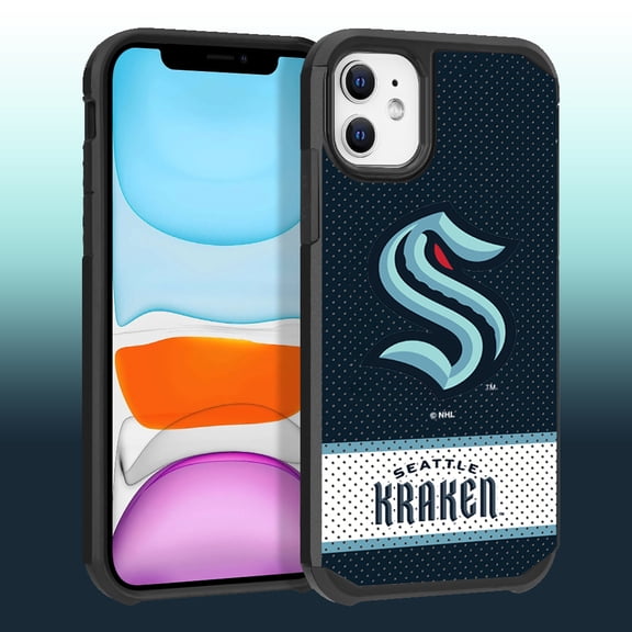 Apple iPhone 11 - NHL Licensed Seattle Kraken Team Logo on Jersey Textured Dual Layer Case