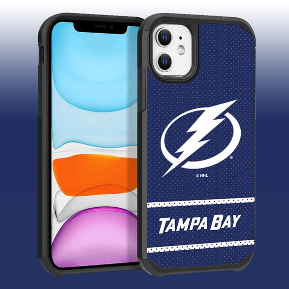 Apple iPhone 11 - NHL Licensed Tampa Bay Lightning Team Logo on Jersey Textured Dual Layer Case