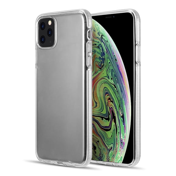 Apple iPhone 11 PRO MAX Phone Case Protective Slim Hybrid Rubber with Inner Flex Cushion Reinforced Soft TPU Frame Bumper and Transparent Hard PC [Clear White] Cover For Apple iPhone 11 Pro Max