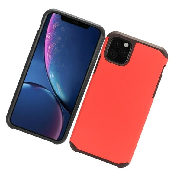 Apple iPhone 11 PRO MAX Phone Case Protective Tuff Hybrid Drop Protection Shockproof Armor Dual Layer Frame Heavy Duty Rubber Rugged Silicone Gel TPU Slim Cover RED Cover for Apple iPhone 11 Pro Max