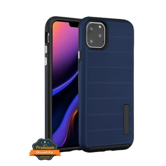 Apple iPhone 11 PRO MAX Phone Case [Shockproof] Drop-Protection Hard PC Soft Hybrid Impact Heavy Duty full Body Protective Textured Anti Slip Armor Rubber Rugged TPU Cover BLUE for iPhone 11 Pro Max