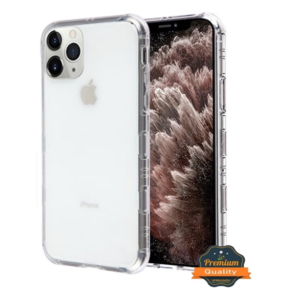 Apple iPhone 11 PRO Phone Case Hybrid Protector TPU Rubber Silicone Gummy Soft Bumper Frame Shockproof Heavy Duty Drop Protection HD CLEAR TRANSPARENT Protective Case Cover for Apple iPhone 11 Pro