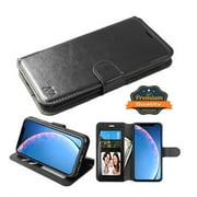 Apple iPhone 11 Phone Case Leather Flip Wallet Case Stand Pouch Folio Book Style Magnetic Buckle with Credit Card / ID Slots Holder & Money Cash Pokcet [Kickstand] BLACK Cover for Apple iPhone 11