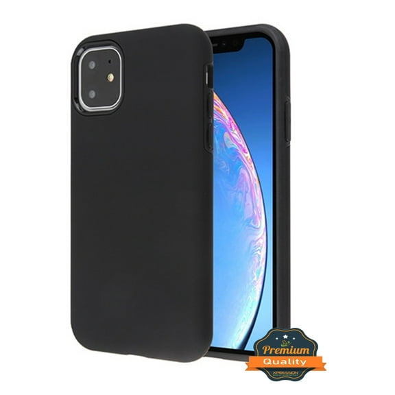 Apple iPhone 11 Phone Case Slim Hybrid Armor Shockproof Impact [Shock Absorption] Rubber Dual Layer Rugged Protective Hard PC Bumper Frame & Soft TPU BLACK Cover for Apple iPhone 11 / 6.1 inch