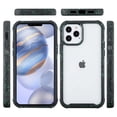 thumbnail image 1 of Apple iPhone 12, 12 PRO /6.1" Hybrid with [TPU Cushion] Enhanced Hand-Grip Cushion Frame Shock-Absorbing Armor Rubber [Transparent Clear Black] Phone Cover Fit iPhone 12 Pro /iPhone 12, 1 of 10