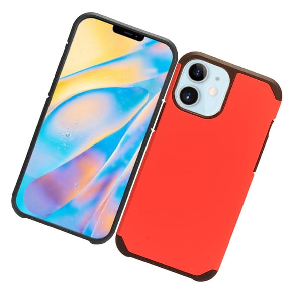 Apple iPhone 12, iPhone 12 PRO /6.1" Phone Case Protective Hybrid Anti-Drop Protection Shockproof Armor Dual Layers Frame Heavy Duty Rubber Rugged Red Phone Cover foriPhone 12 /12 Pro